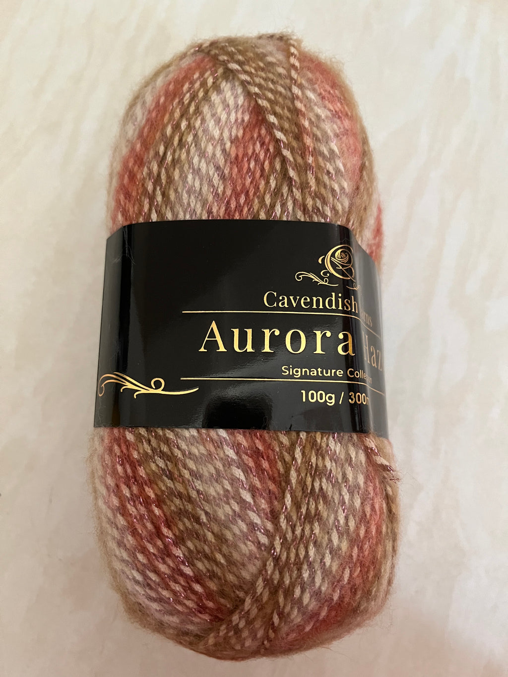 Cavendish yarns aurora haze in rose quartz 100g, 300m, 39% acrylic 35% polyamide 26% polyester, Aran weight