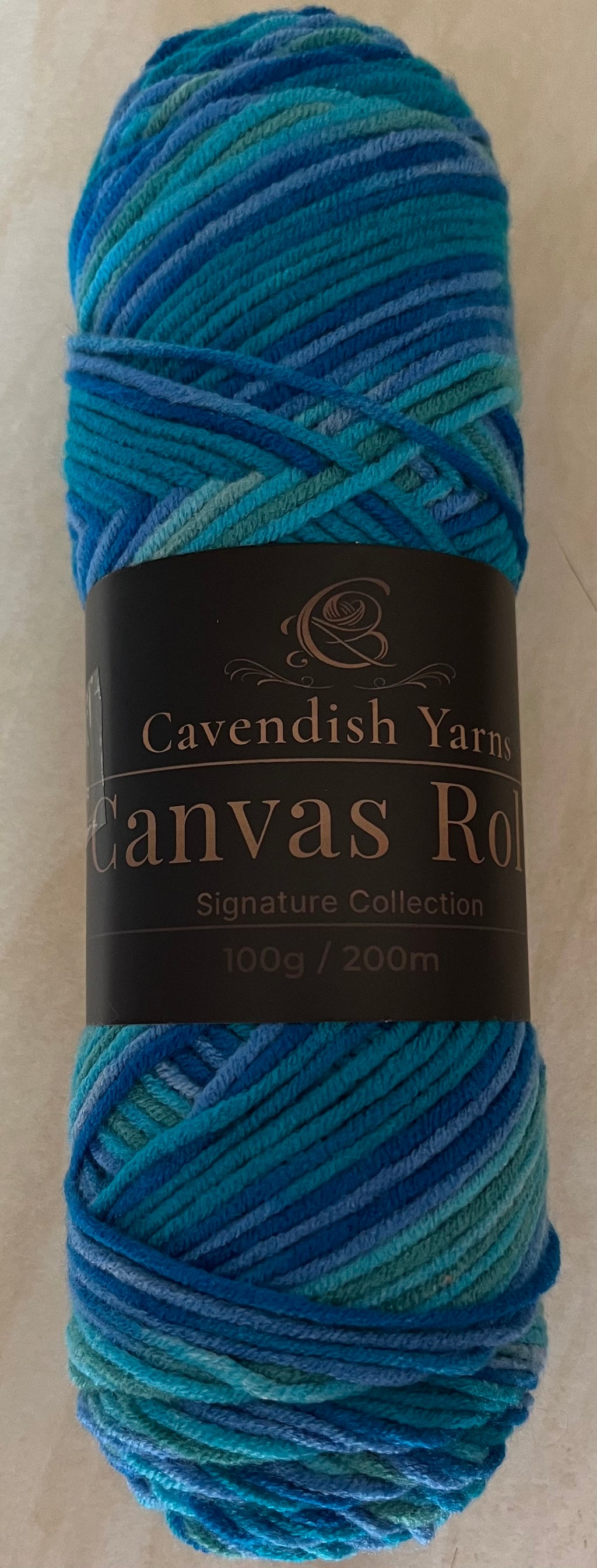 Cavendish yarns blue canvas roll 100g, 200m, 100% acrylic, light Aran