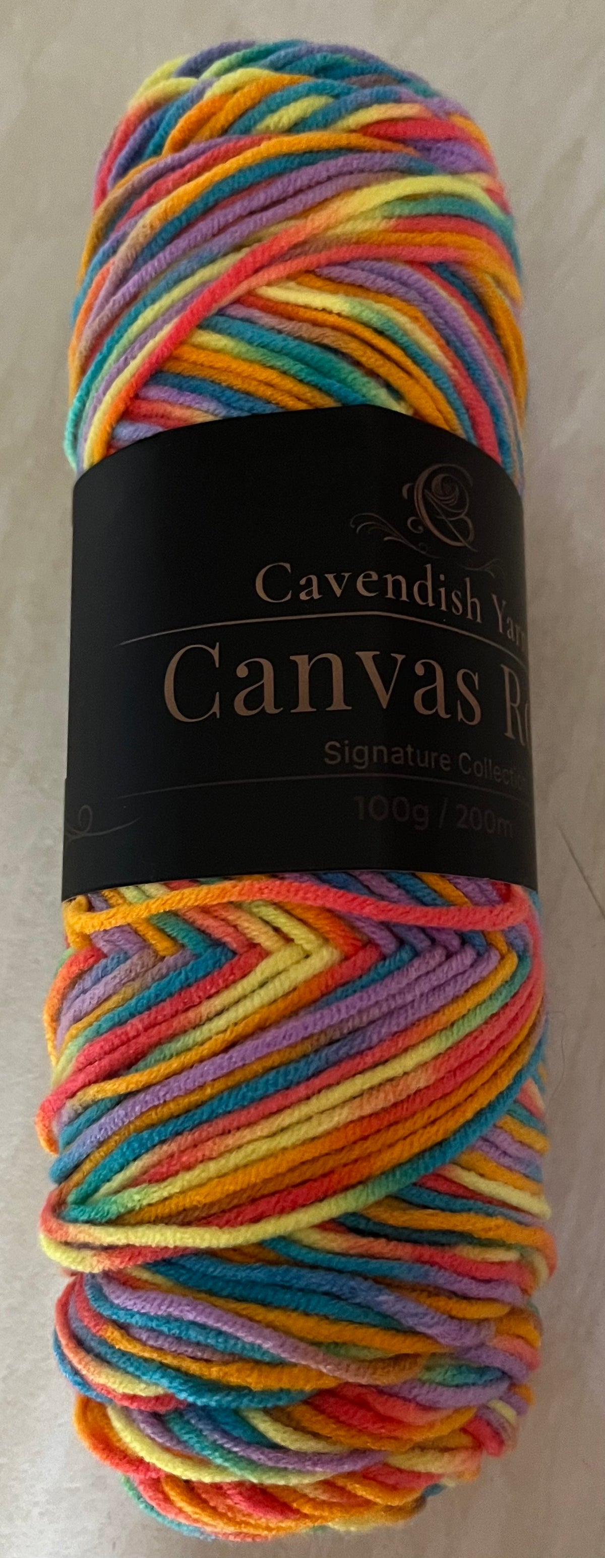 Cavendish yarns multi coloured canvas roll 100g, 200m, 100% acrylic, light Aran