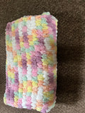 Beautiful meadow coloured handmade chenille blanket 1.2M x 1M