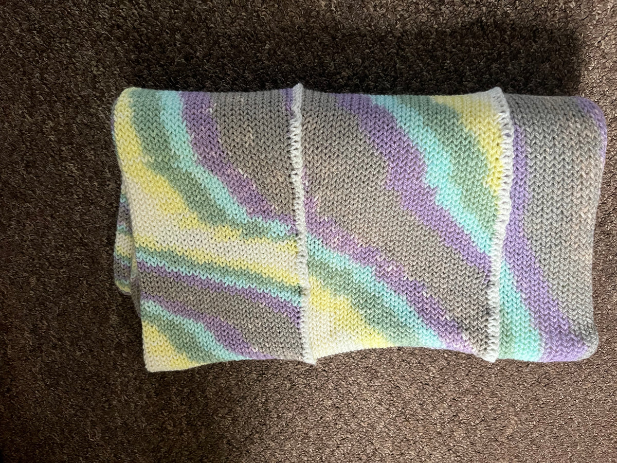 Beautiful pastel coloured swirls blanket 1M x 1M