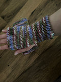 Meadow coloured knitted gloves