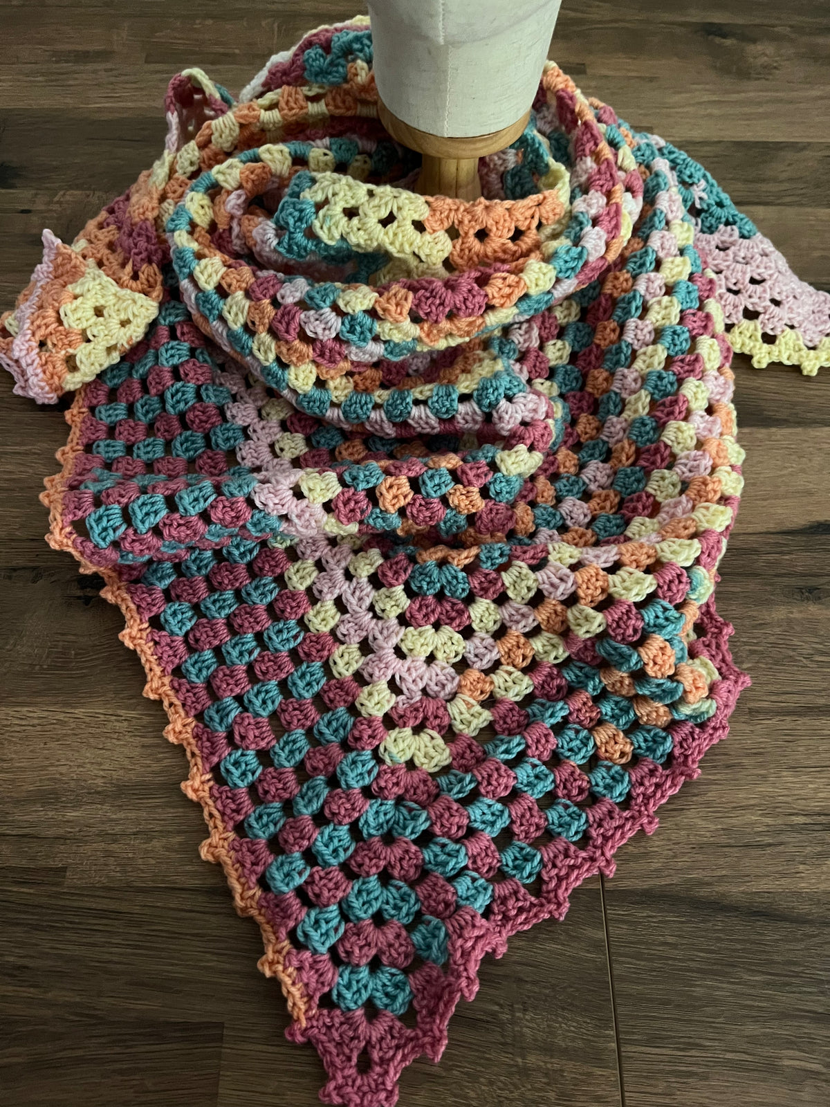 Vintage pastel colours shawl