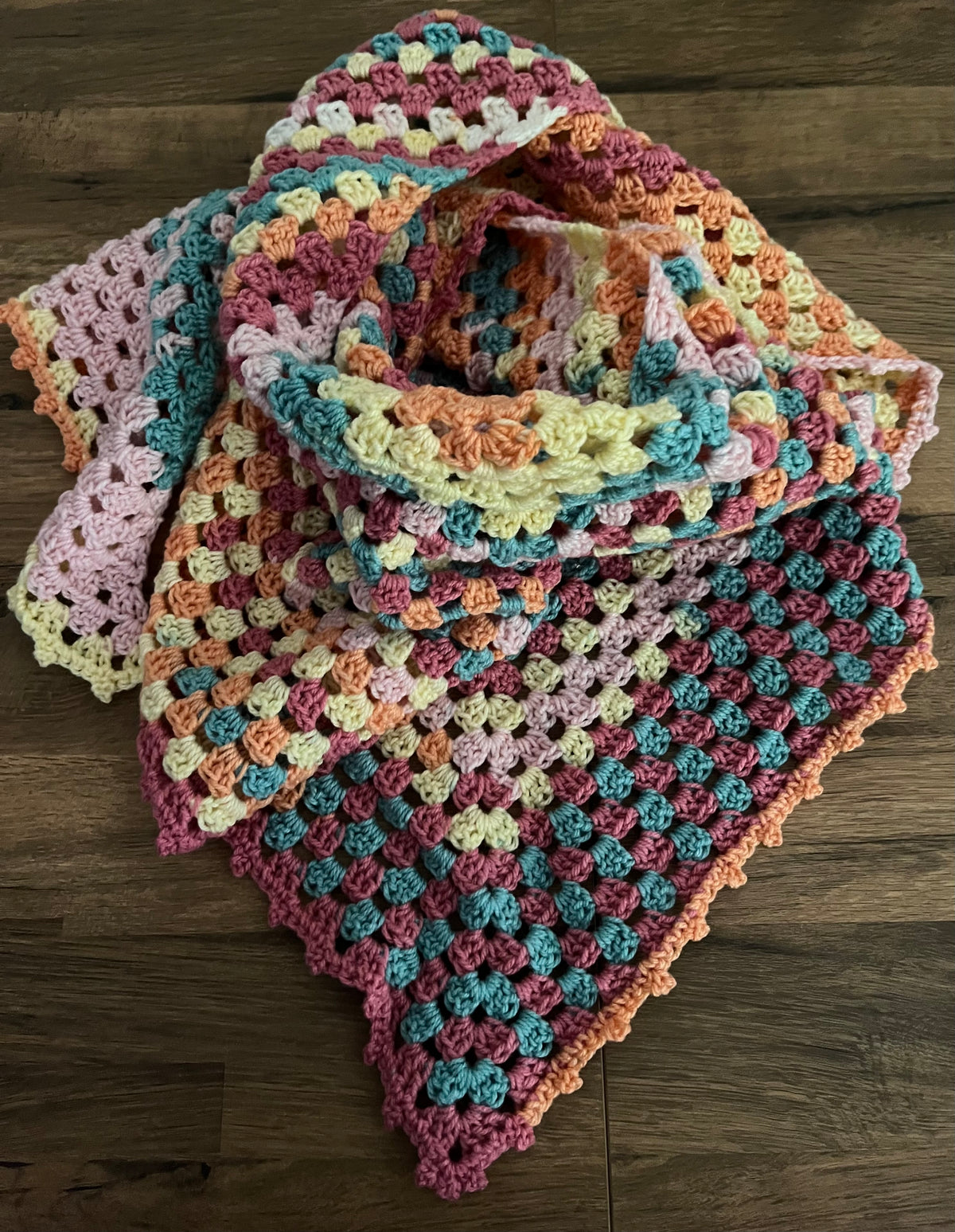 Vintage pastel colours shawl