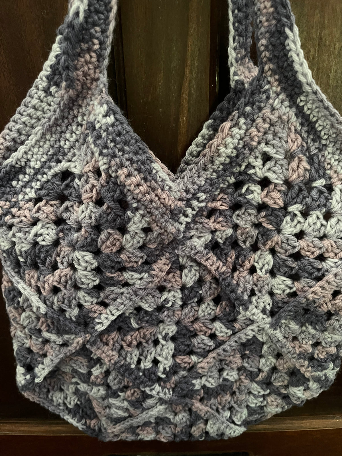 Hand made crocheted market bag