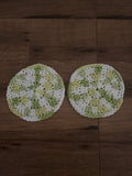 Pack of 2 Handmade cotton crocheted coasters in various styles and colours