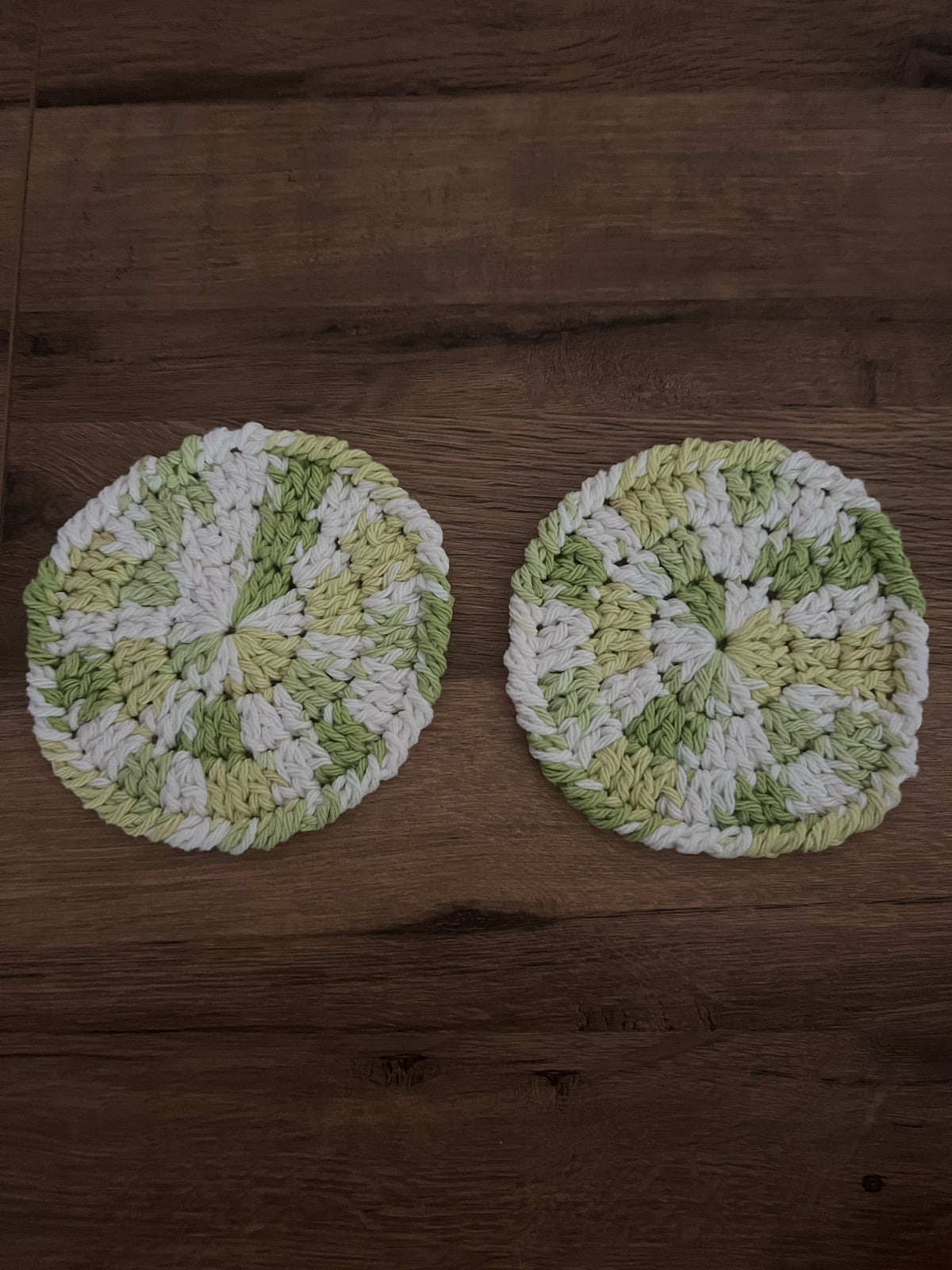 Pack of 2 Handmade cotton crocheted coasters in various styles and colours