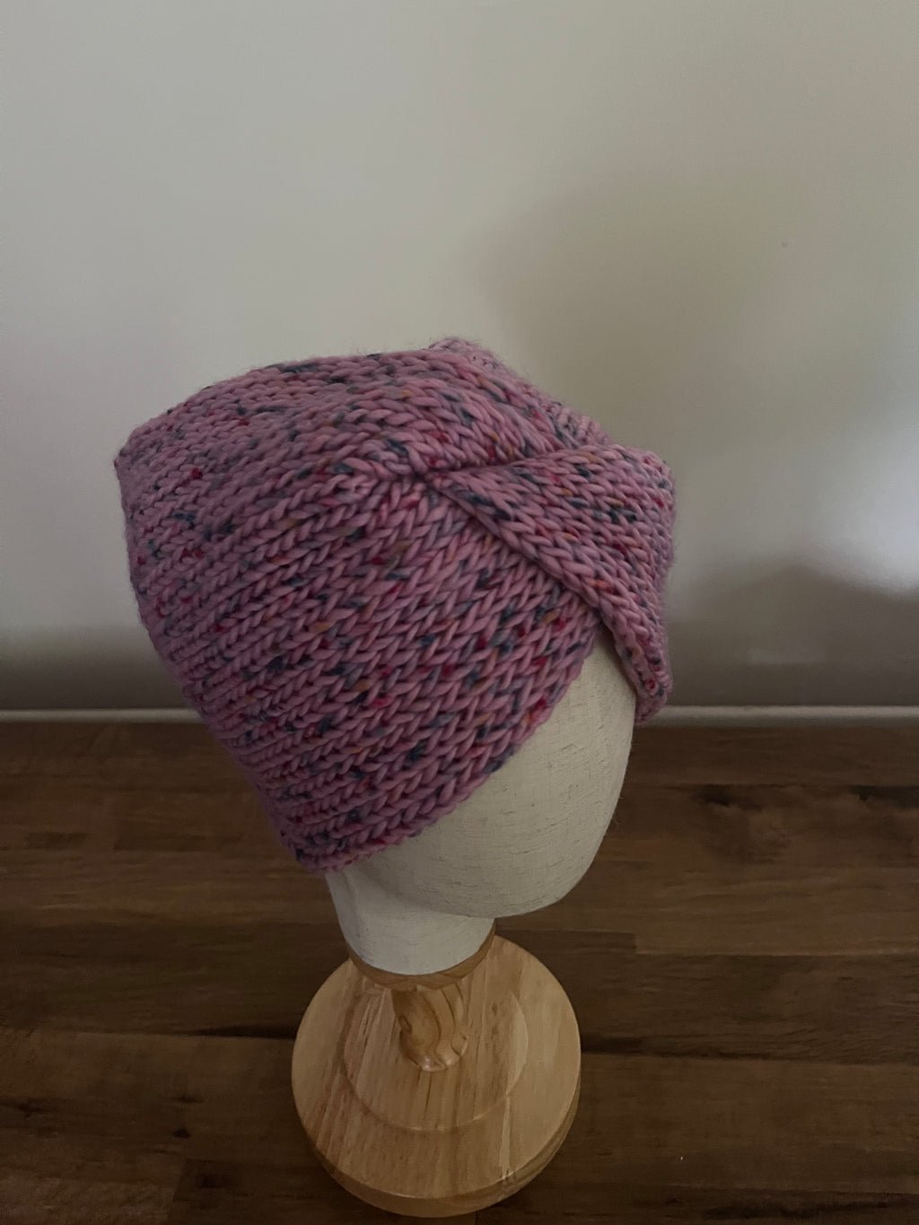 Wide dotted hand knitted ear warmers