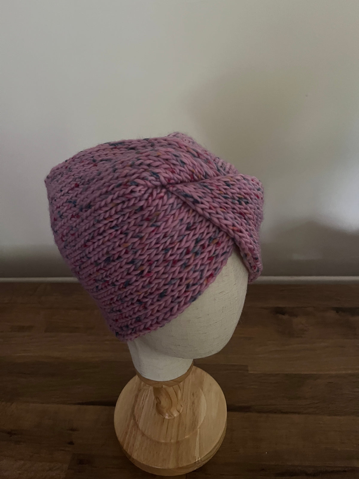 Wide dotted hand knitted ear warmers