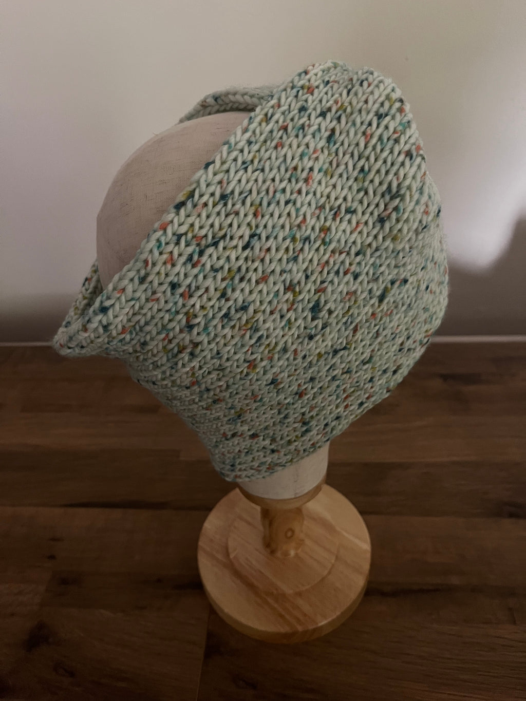Wide dotted hand knitted ear warmers