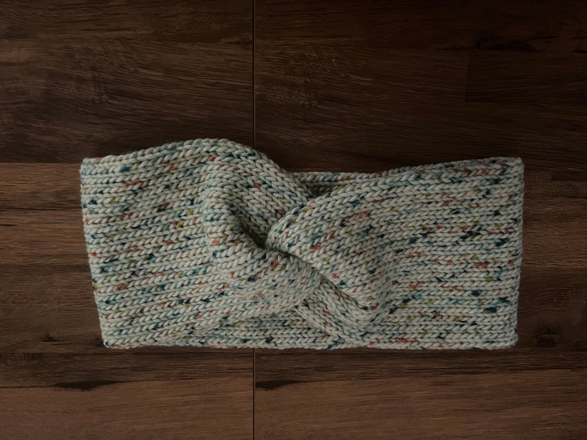 Handmade knitted dotted cowl