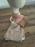 Handmade knitted Neapolitan coloured scarf approx 1.4m