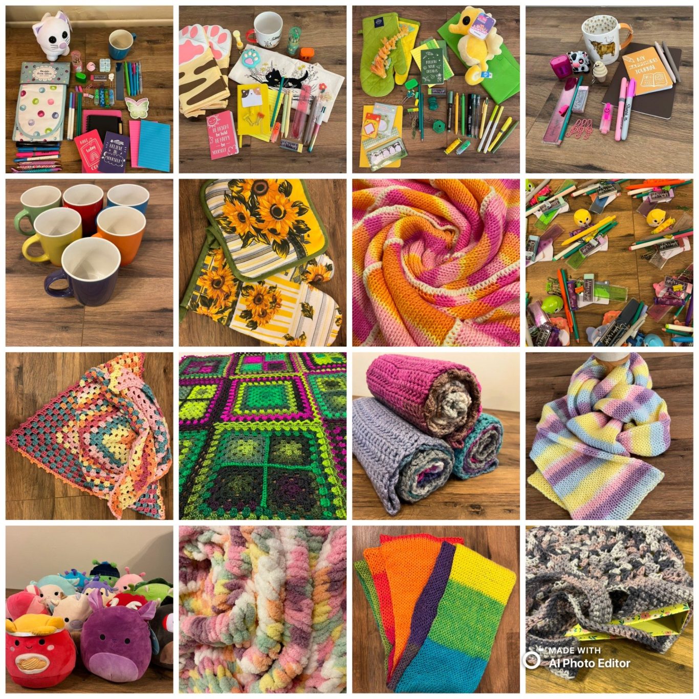 blankets shawls scarf mugs squishmallows stationery bundles 